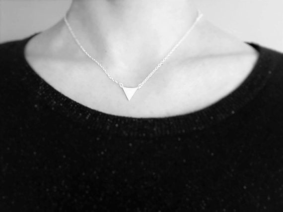 Simple Triangle Minimalist 925 Sterling Silver Necklace