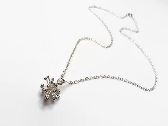 Silver Abstract Flower Necklace